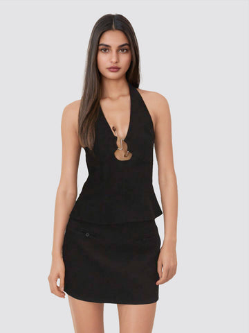 Black beaded top
