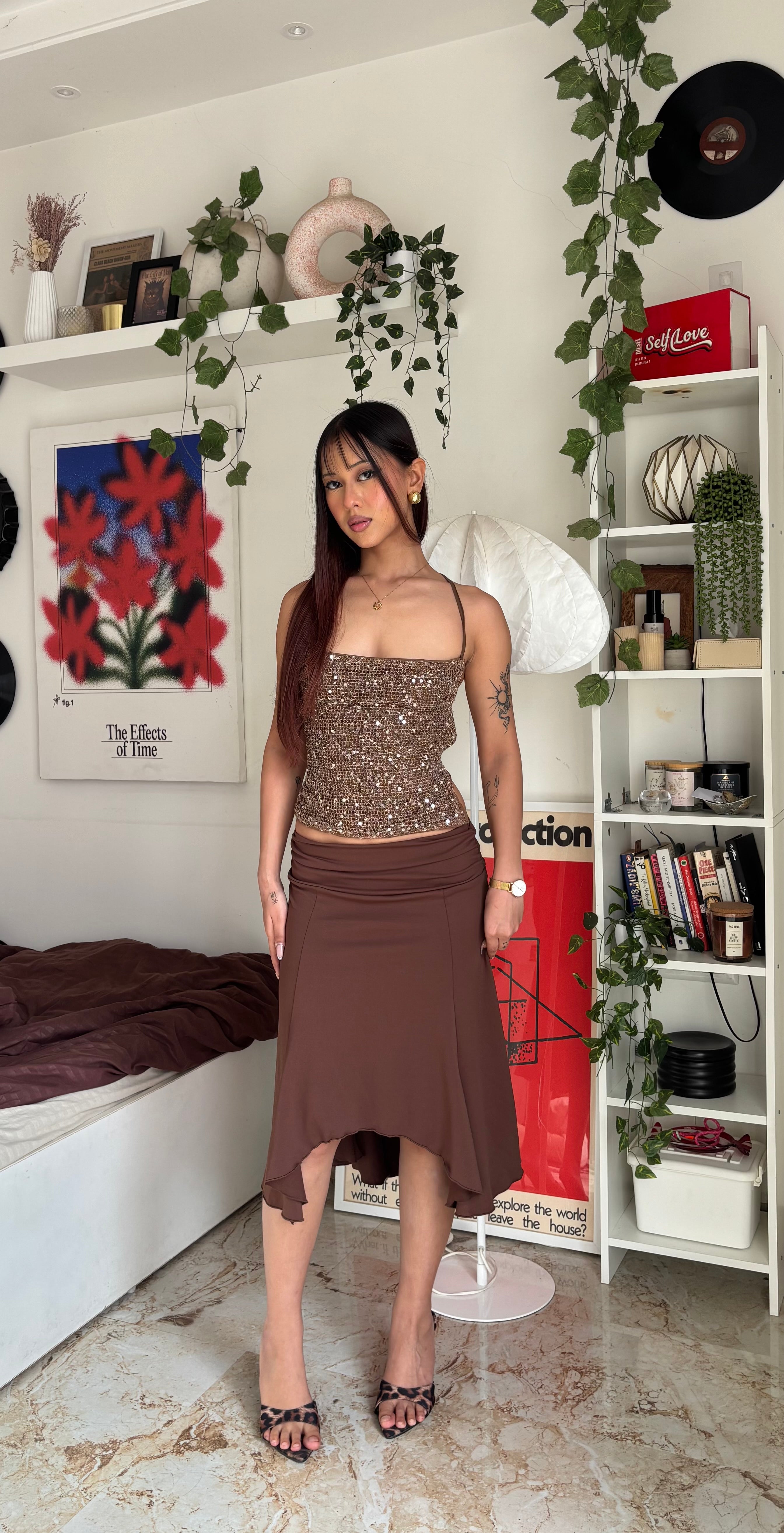 TARA TOP- Khaki brown (pre order)