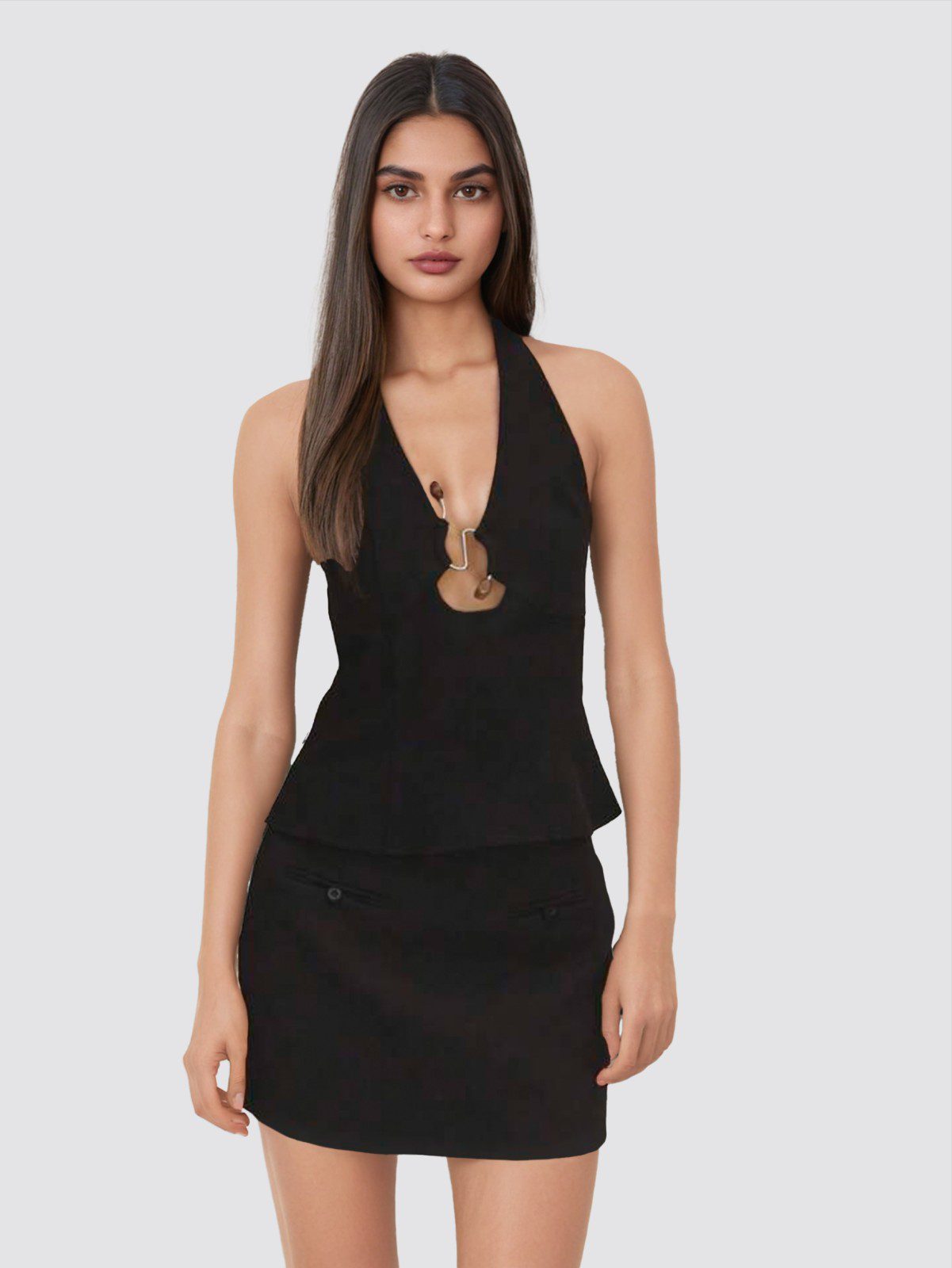 Black beaded top