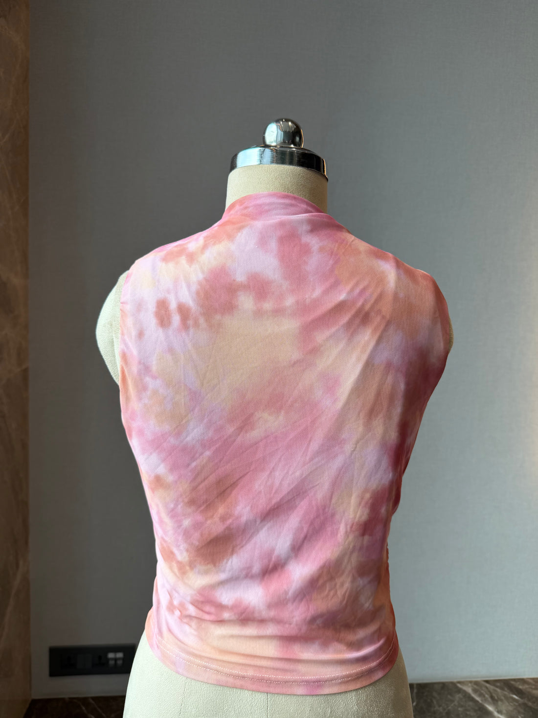 Tie-dye Pink Mesh top