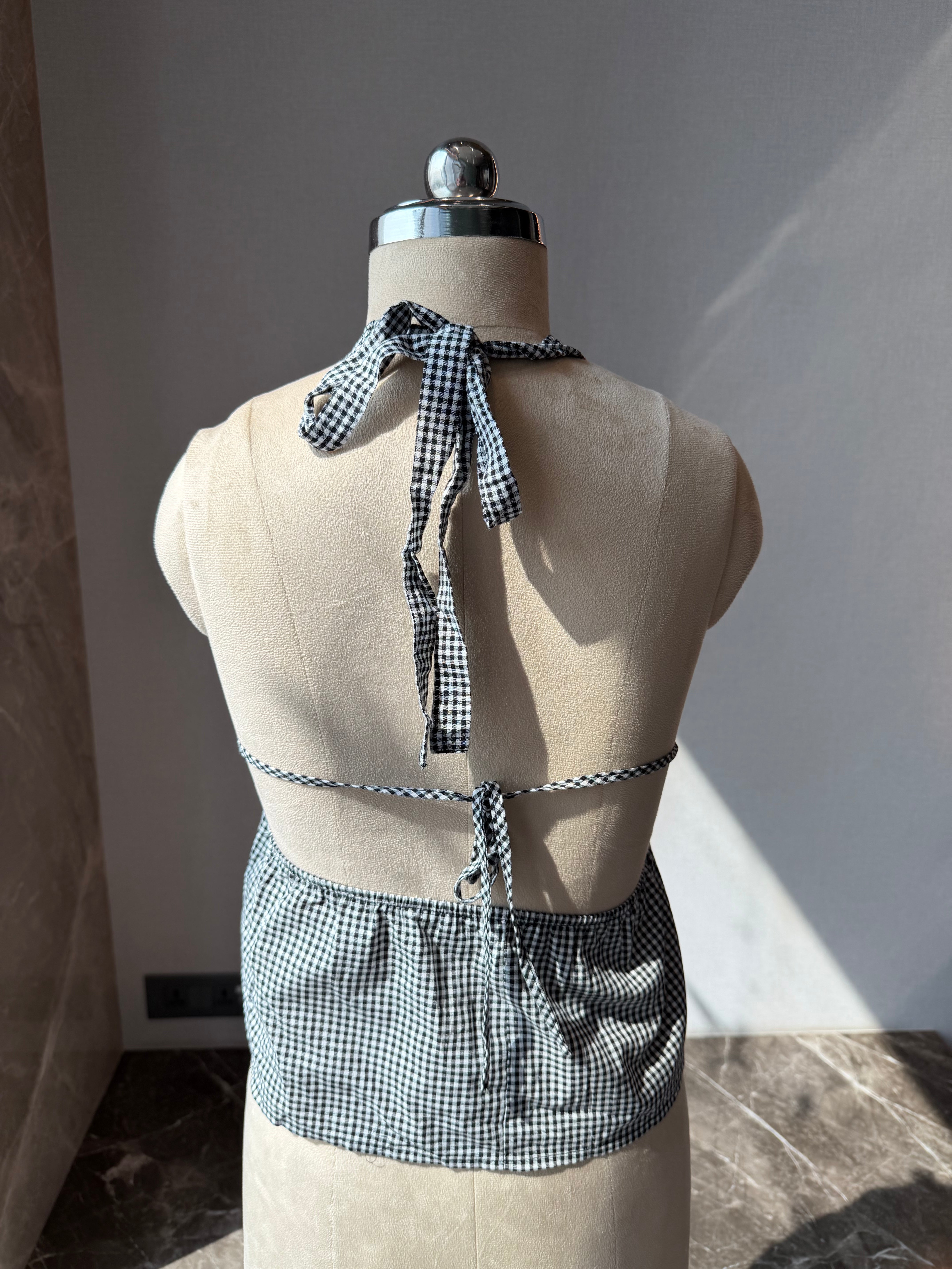 Black ghingham Halter top