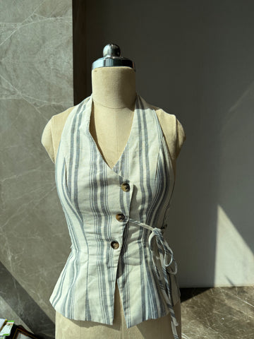 Button-up Stripes halter top