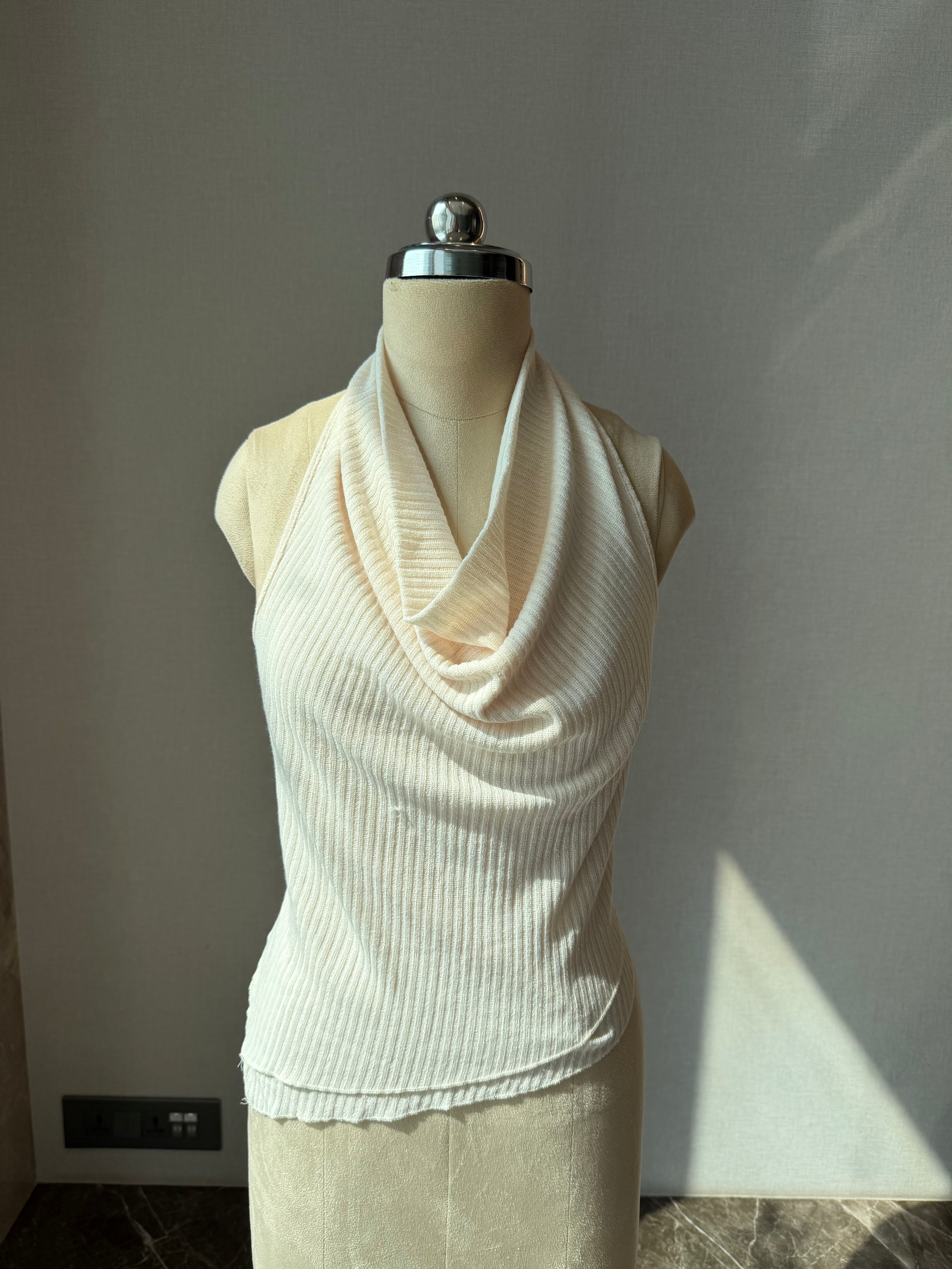 Cowl off-white halter top
