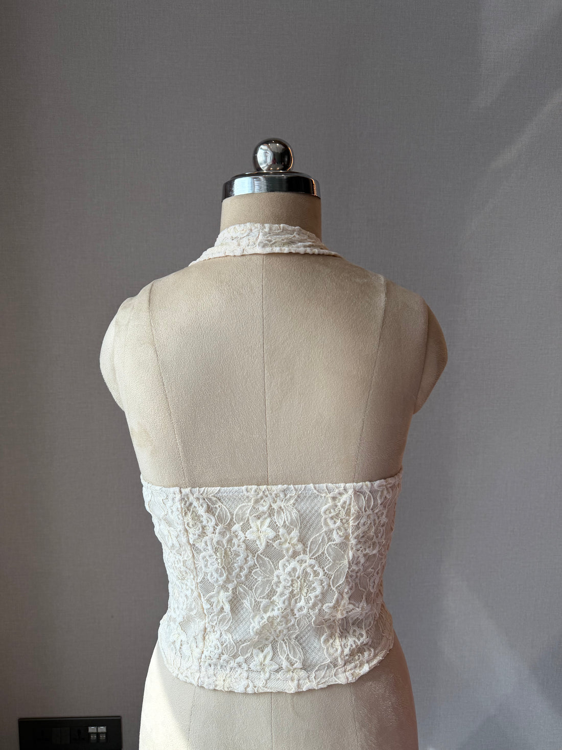 White Mesh halter top