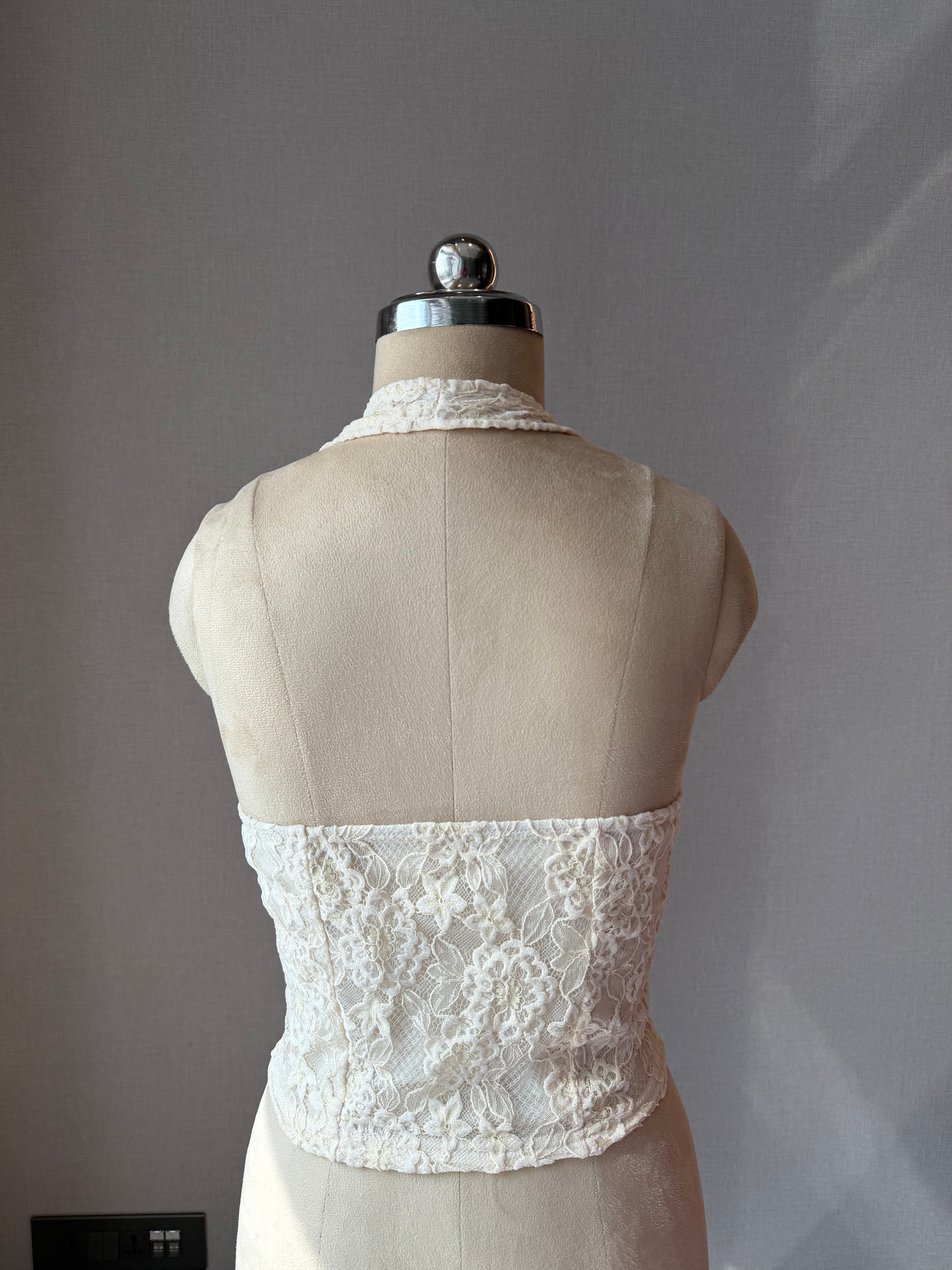 White Mesh halter top