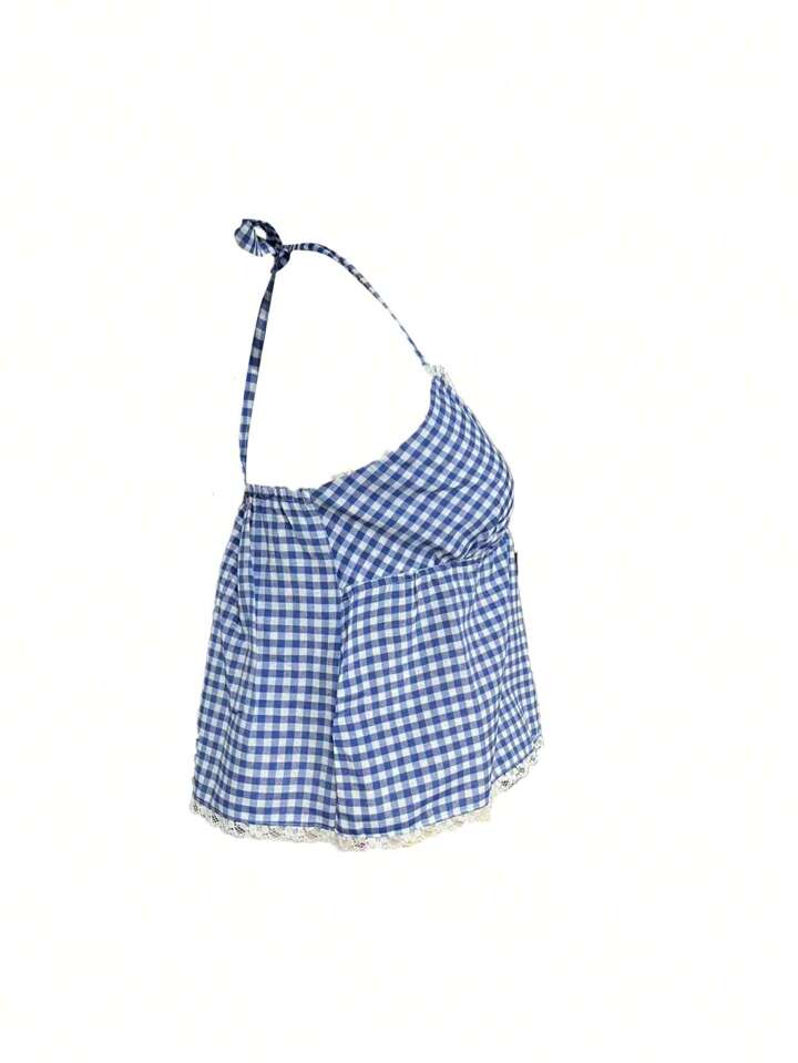 Blue gingham top
