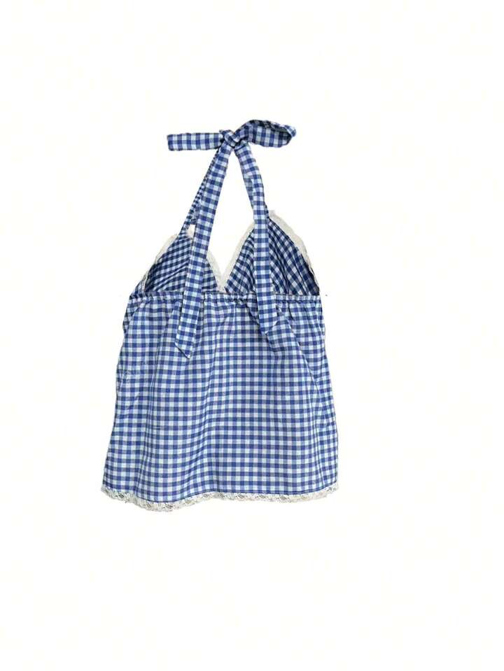 Blue gingham top