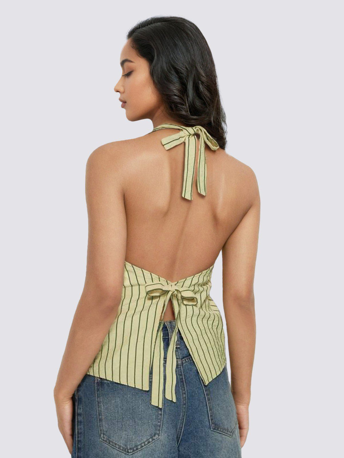 PINSTRIPE GREEN TOP