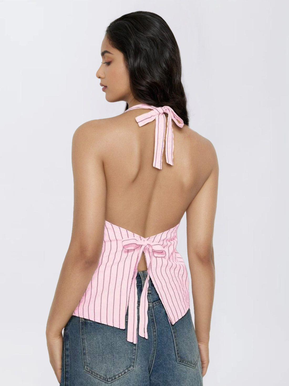 PINSTRIPE TOP PINK