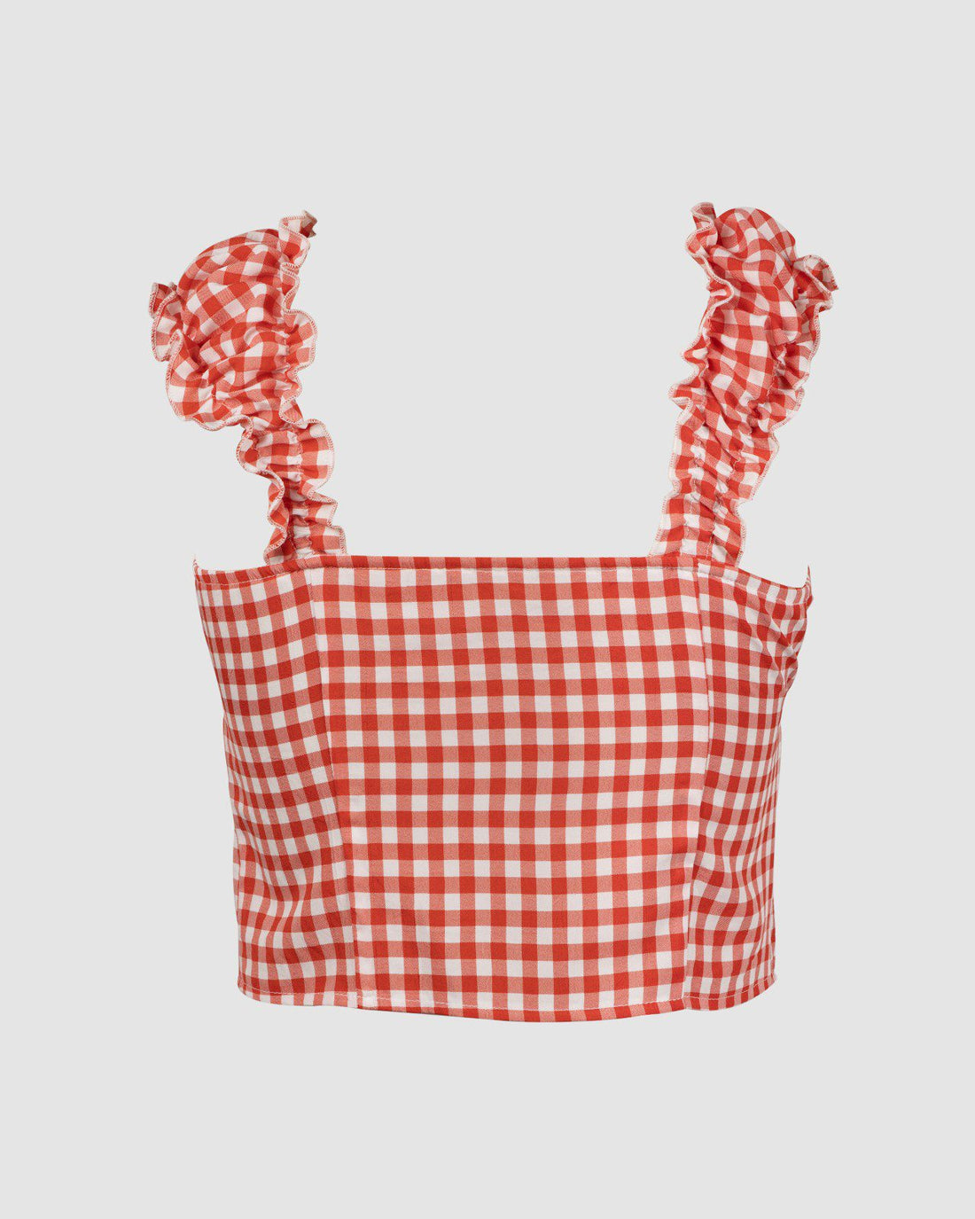 RUFFLE GINGHAM TOP